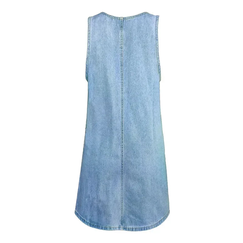 Elfrid | Ermeløs Denimkjole