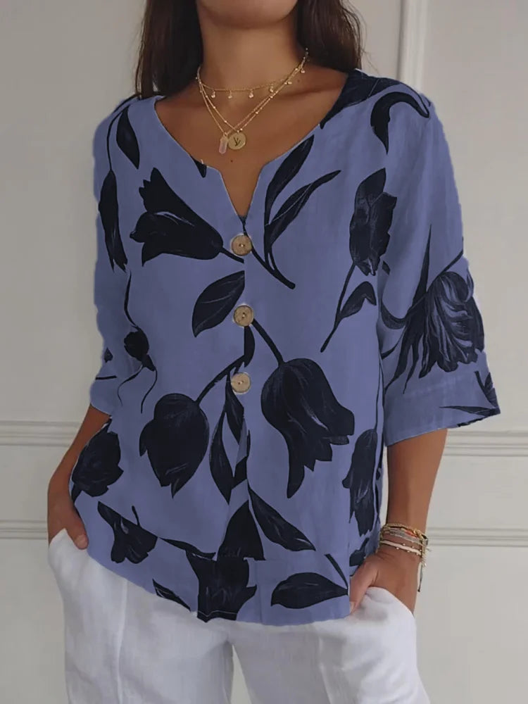 Åsne | Elegant Blomsterbluse