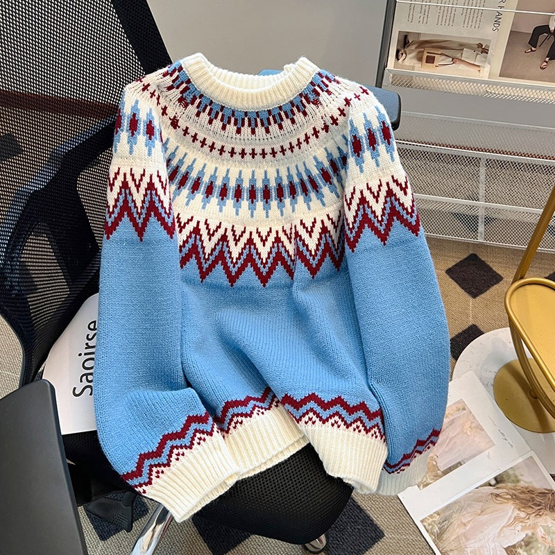 Nordisk Mønster Strikket Pullover Genser