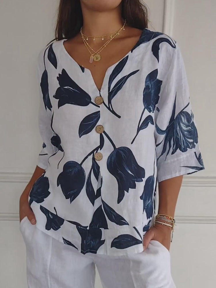 Åsne | Elegant Blomsterbluse