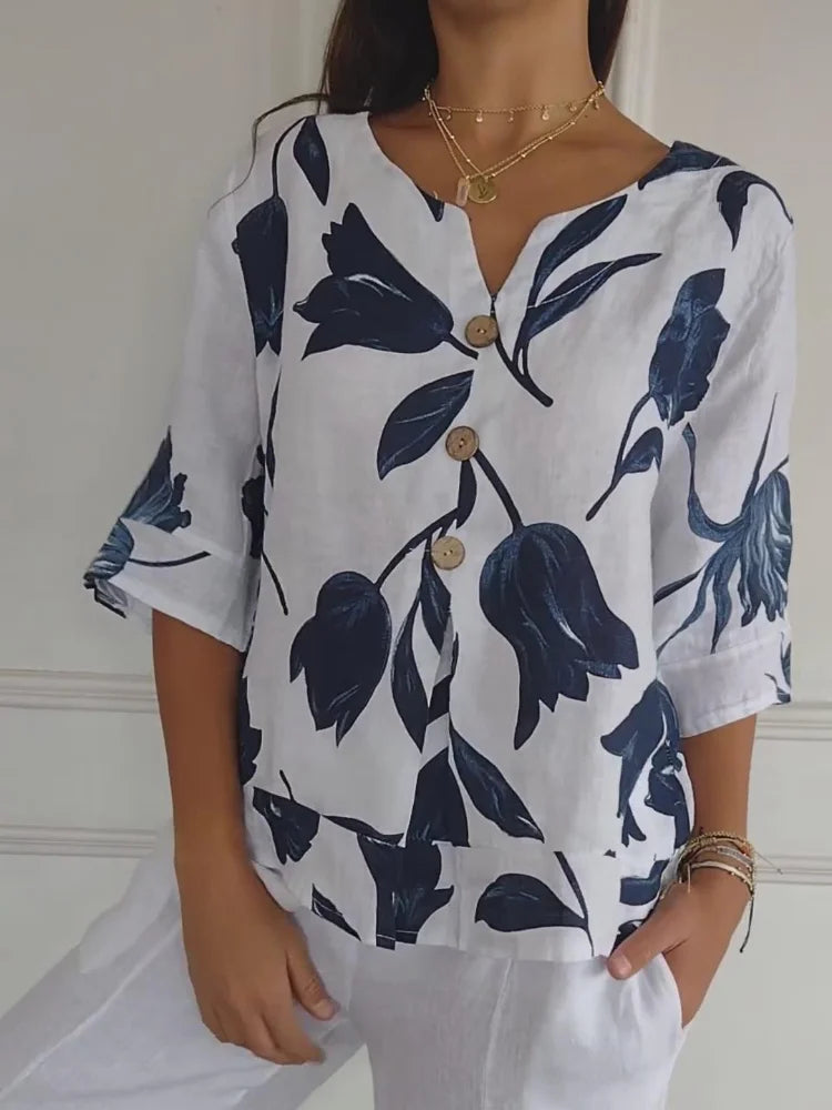 Åsne | Elegant Blomsterbluse