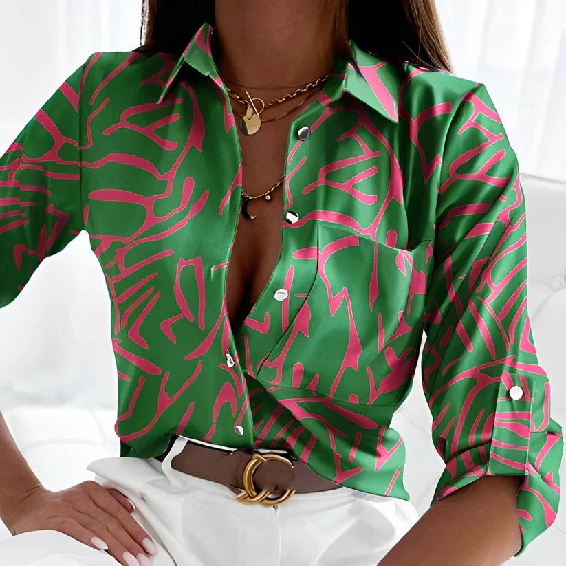 Amelia | Elegant Grønn Bluse