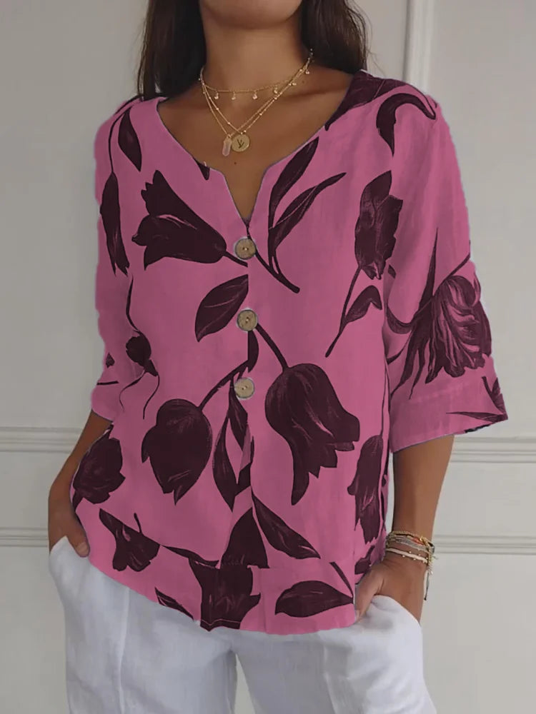 Åsne | Elegant Blomsterbluse