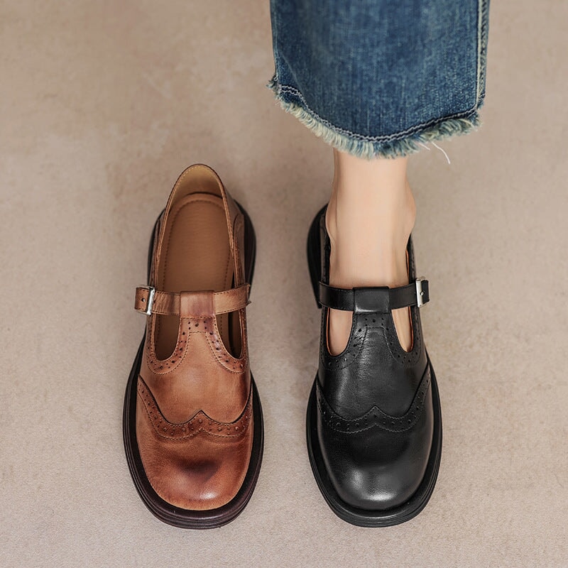 Marta Oslo™| Elegant Mary Janes laget av lær